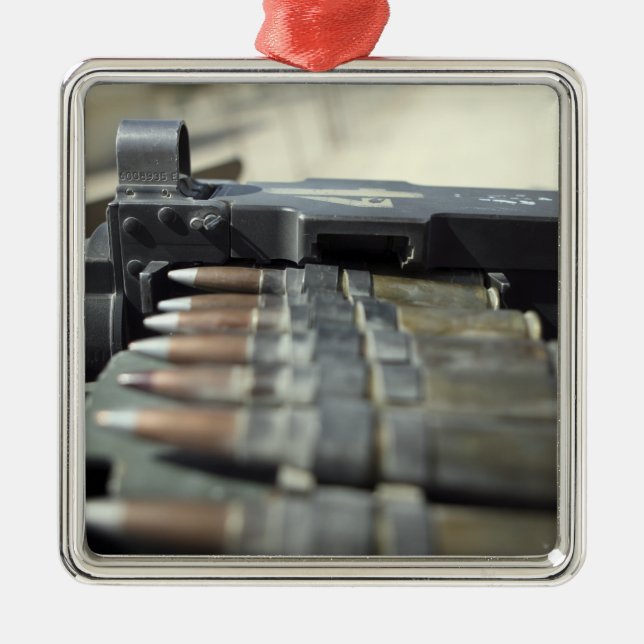 Fifty-caliber machine gun rounds metal ornament (Front)