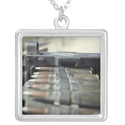 Fifty_caliber machine gun rounds silver plated necklace