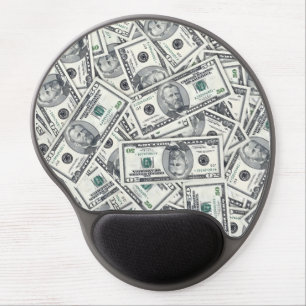 Fifty Dollar Bill Money Pattern Gel Mouse Pad
