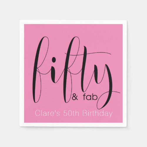 Fifty  Fab Birthday Napkins