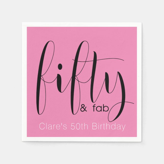 Fifty & Fab Birthday Napkins (Front)