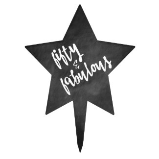 Fifty & Fabulous - 50th Birthday Cake Topper