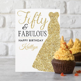 Fifty & Fabulous 50th Birthday Card