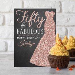 Fifty & Fabulous 50th Birthday Card