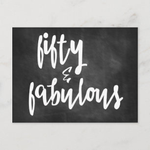 Fifty & Fabulous - 50th Birthday Chalkboard Card