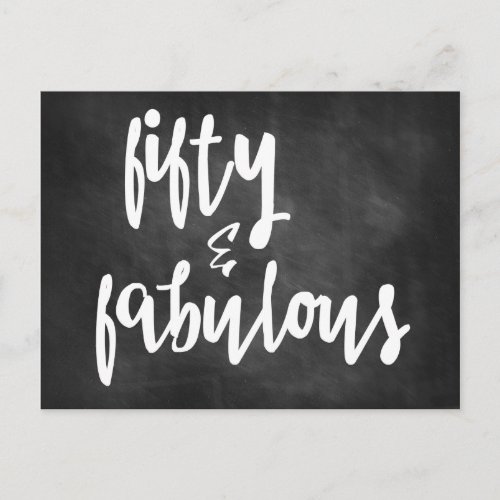 Fifty  Fabulous _ 50th Birthday Chalkboard Card