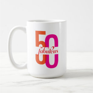 Fifty & Fabulous 50th Birthday Colorful Coffee Mug
