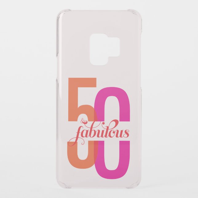 Fifty & Fabulous 50th Birthday Elegant Uncommon Samsung Galaxy Case (Back)