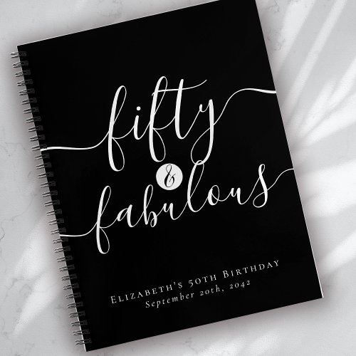 Fifty  Fabulous 50th Birthday Guestbook Notebook