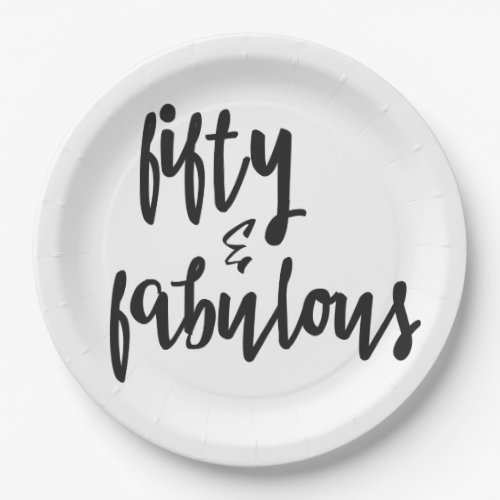 Fifty  Fabulous _ 50th Birthday Paper Plates