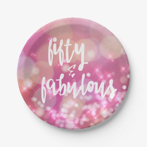 Fifty  Fabulous _ 50th Birthday Paper Plates