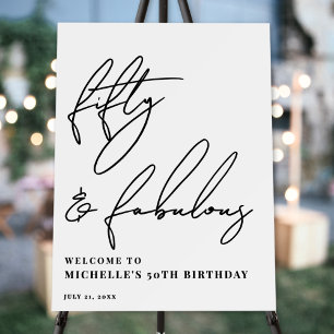 Fifty Fabulous 50th Birthday Party Welcome Sign