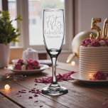 Fifty & Fabulous 50th Birthday Personalized Name Champagne Flute<br><div class="desc">Fifty & Fabulous Fiftieth 50th Birthday Party Personalized Name Champagne Flutes features the text "Fifty & Fabulous" in modern calligraphy script typography and personalized with your custom name below. Perfect for personalized fiftieth birthday party gifts. Created by Evco Studio www.zazzle.com/store/evcostudio</div>