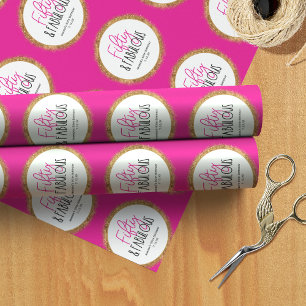 Fifty & Fabulous 50th Birthday with Custom Text Wrapping Paper