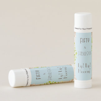 Fifty Fabulous Birthday Elegant Blue Greek Theme Lip Balm