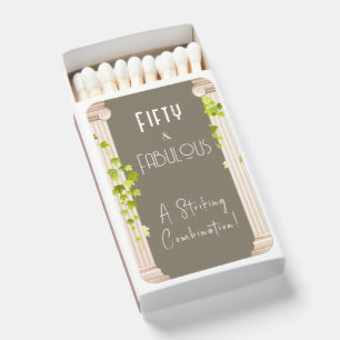 Fifty Fabulous Birthday Elegant Greek Theme Brown  Matchboxes
