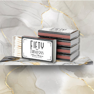 Fifty Fabulous Black White Art Deco 50th Birthday Matchboxes