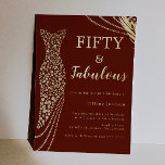 Fifty & Fabulous Burgundy & Gold 50th Birthday  Foil Invitation<br><div class="desc">Fifty & Fabulous Burgundy & Gold 50th Birthday Foil Invitation
See other invitations in our Niche and Nest Store</div>