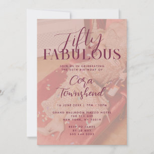 Fifty & Fabulous Dress Photo 50th Birthday Invitation