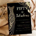Fifty & Fabulous Elegant Gold Dress 50th Birthday  Foil Invitation<br><div class="desc">Fifty & Fabulous Vintage Dress Gold 50th Birthday Foil Invitation
See other invitations in our Niche and Nest Store</div>