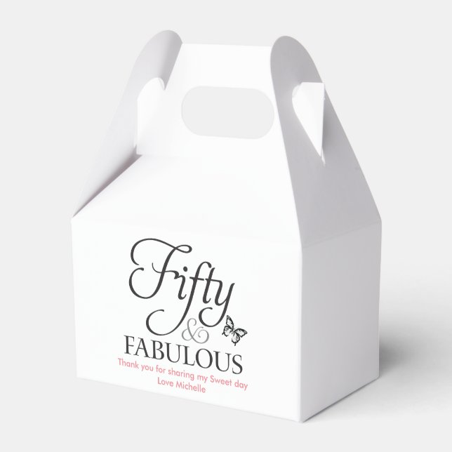 Fifty & fabulous Favor Birthday box (Front Side)
