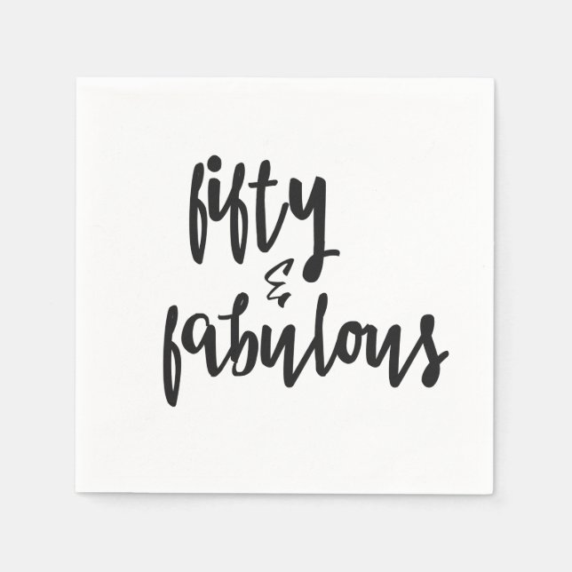 Fifty & Fabulous - Fun 50th Birthday Napkins (Front)