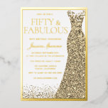 Fifty & Fabulous Gold Foil 50th Birthday Foil Invitation<br><div class="desc">Fifty & Fabulous Gold Foil 50th Birthday Invitation

See matching collection in Niche and Nest Store</div>