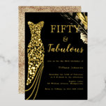 Fifty & Fabulous Gold Foil Dress 50th Birthday  Invitation<br><div class="desc">Fifty & Fabulous Gold Foil Dress 50th Birthday Foil Invitation
See other invitations in our Niche and Nest Store</div>
