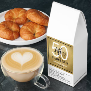 Fifty & Fabulous Gold Script 50th Birthday Roasted Coffee