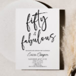 Fifty & Fabulous Minimal 50th Birthday Party Invitation<br><div class="desc">This is a Fifty & Fabulous Minimal Minimalist Black White 50th Birthday Party Invitation!</div>