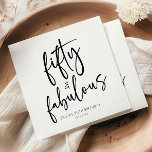 Fifty & Fabulous Minimal 50th Birthday Party Napkins<br><div class="desc">This is a Fifty & Fabulous Minimal Minimalist Black White 50th Birthday Party Paper Napkins!</div>