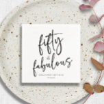 Fifty & Fabulous Minimal 50th Birthday Party Napkins<br><div class="desc">This is a Fifty & Fabulous Minimal Minimalist Black White 50th Birthday Party Paper Napkins!</div>