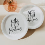 Fifty & Fabulous Minimal 50th Birthday Party Paper Plates<br><div class="desc">This is a Fifty & Fabulous Minimal Minimalist Black White 50th Birthday Party Paper Plates!</div>