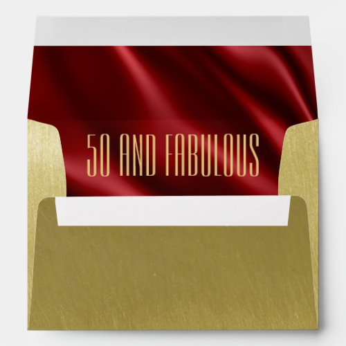 Fifty  Fabulous Party Gold Return Address Printed Envelope