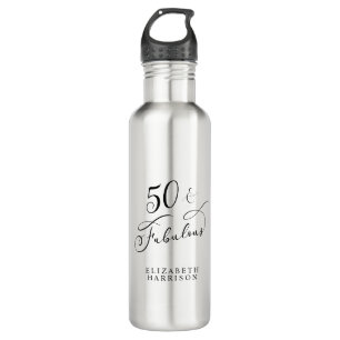Fifty Fabulous Personalized 50th Birthday Stainless Steel Water Bottle