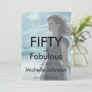 Fifty & Fabulous Photo 50th Birthday Party Invitation