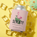 Fifty Fabulous Pink Flamingo 50th Birthday Can Cooler<br><div class="desc">Cheers to 70 years of sparkle, sass, and fabulous flamingo flair! This adorable can cooler features a chic pink flamingo and bold “Seventy & Fabulous” lettering, making it the perfect party favor or gift for the birthday queen who’s aging like fine wine. Whether you're sipping cocktails by the pool, celebrating...</div>