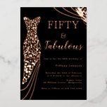 Fifty & Fabulous Rose Gold Dress 50th Birthday Foil Invitation<br><div class="desc">Fifty & Fabulous Real Rose Gold Dress 50th Birthday Party Invitation
See other invitations in our Niche and Nest Store</div>