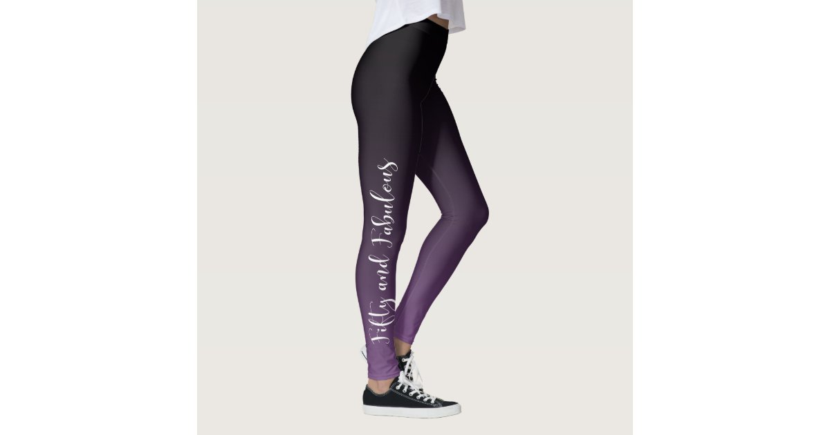 Grey White Ombre Leggings Women, Gradient Tie Dye Black Printed Yoga Pants  Cute Workout Running Gym Designer