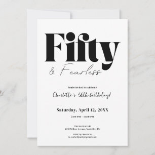 Fifty & Fearless 50th Birthday Invitation
