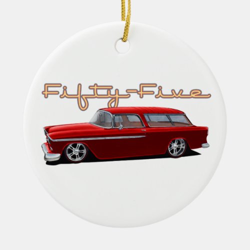 Fifty Five Wagon Ceramic Ornament