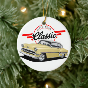Fifty Four Classic Car Ceramic Ornament