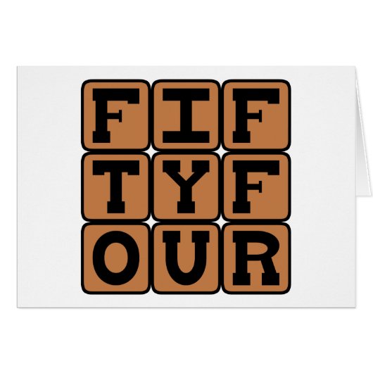 Fifty Four, Number 54 Cards (Front Horizontal)