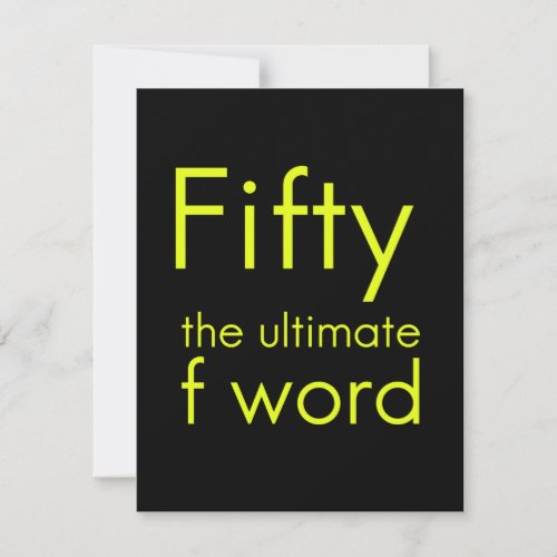 Fifty is my ultimate f word funny 50th birthday we thank you card