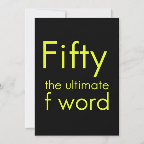 Fifty is my ultimate f word funny 50th birthday we thank you card