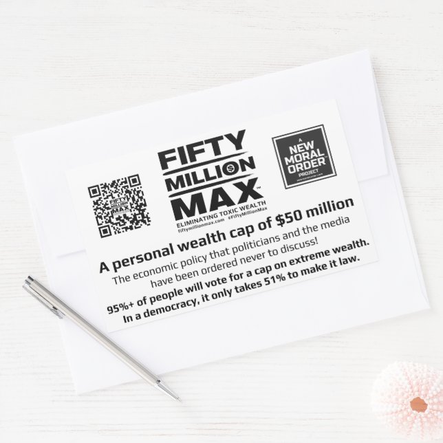 Fifty Million Max™ 4 Rectangular Stickers (3) (Envelope)