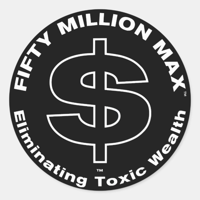 Fifty Million Max™ Dollar Logo 3" Stickers (6) (Front)