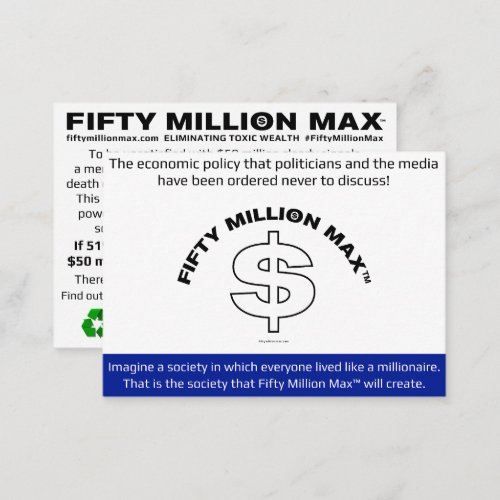 Fifty Million Maxâ Information Card 35x25 L1