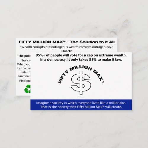 Fifty Million Maxâ Information Card 35 x 2 L1