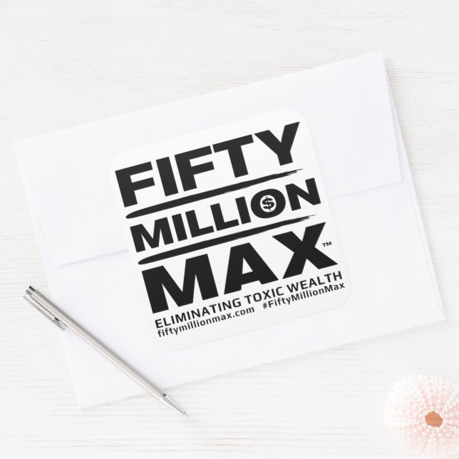 Fifty Million Max™ Text Logo 3" Stickers (6) (Envelope)